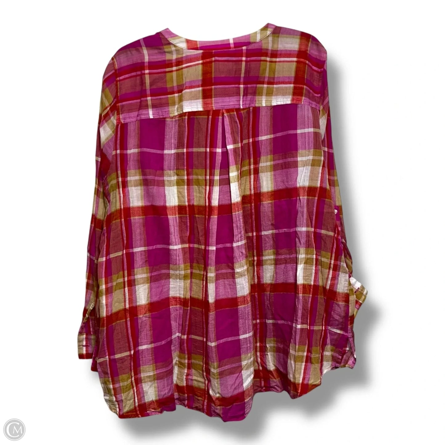 Blouse Long Sleeve By Lane Bryant In Plaid Pattern, Size: 2x