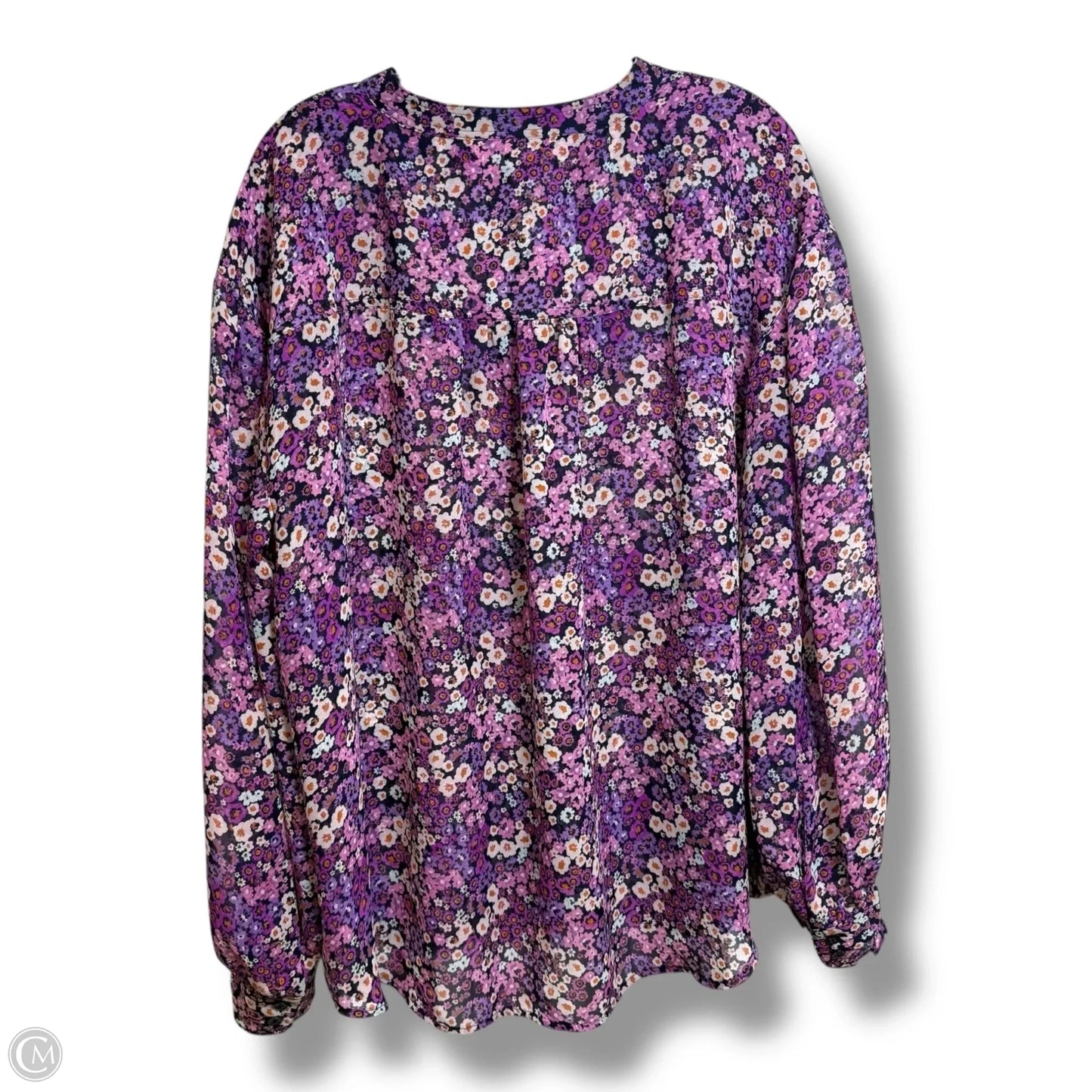 Blouse Long Sleeve By Lane Bryant In Floral Print, Size: 18