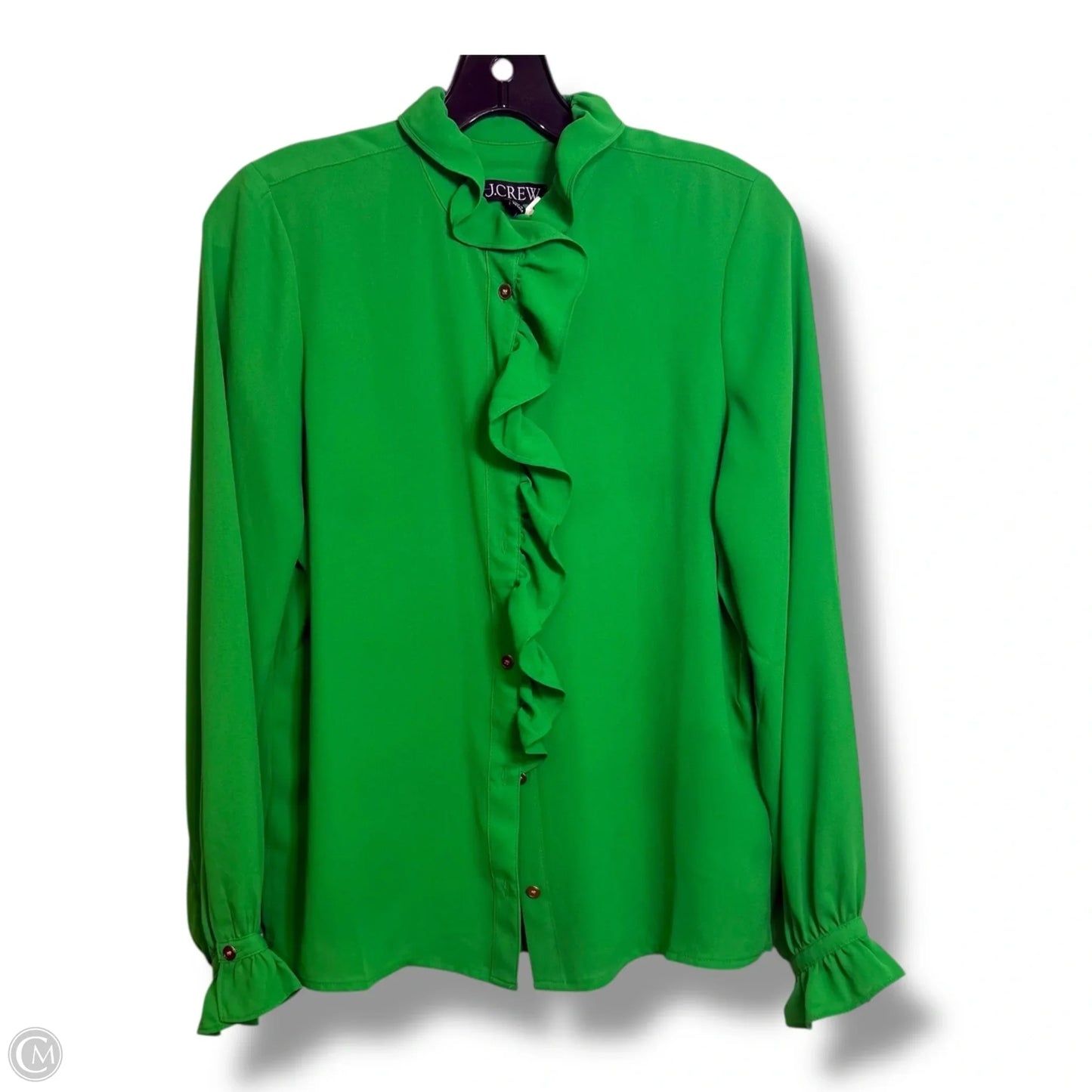 Blouse Long Sleeve By J. Crew In Green, Size: 0