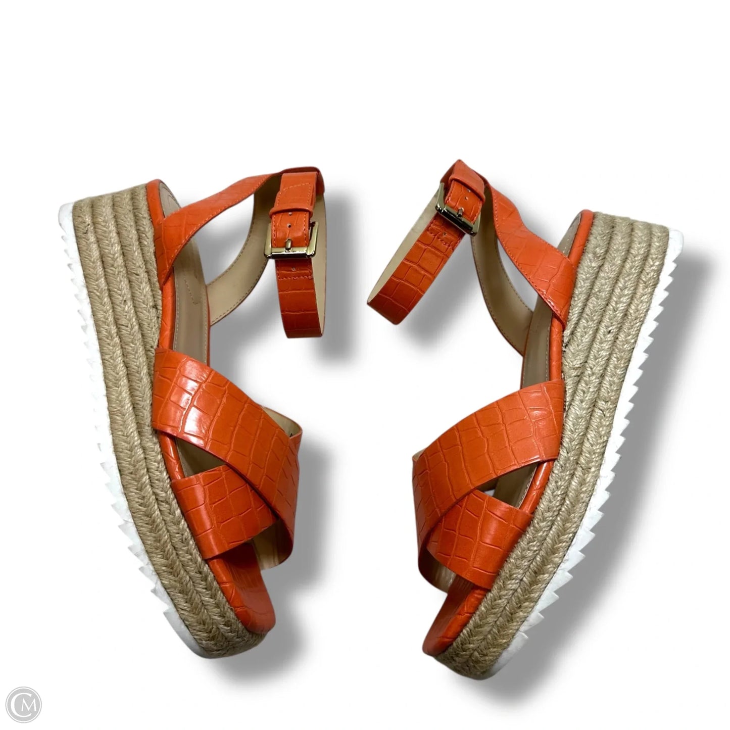 Sandals Heels Platform By Liz Claiborne In Peach, Size: 9