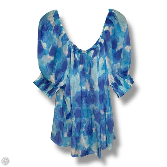 Top Short Sleeve By Zac And Rachel In Blue, Size: 2x