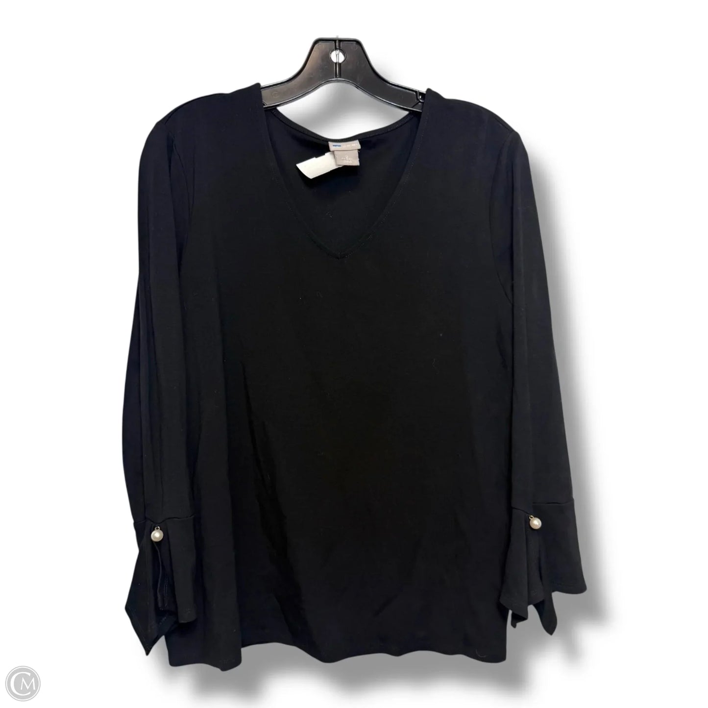 Top Long Sleeve By Chicos In Black, Size: L
