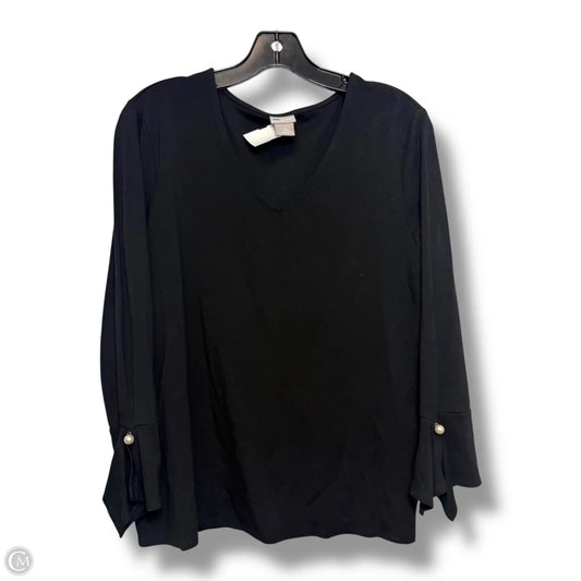 Top Long Sleeve By Chicos In Black, Size: L