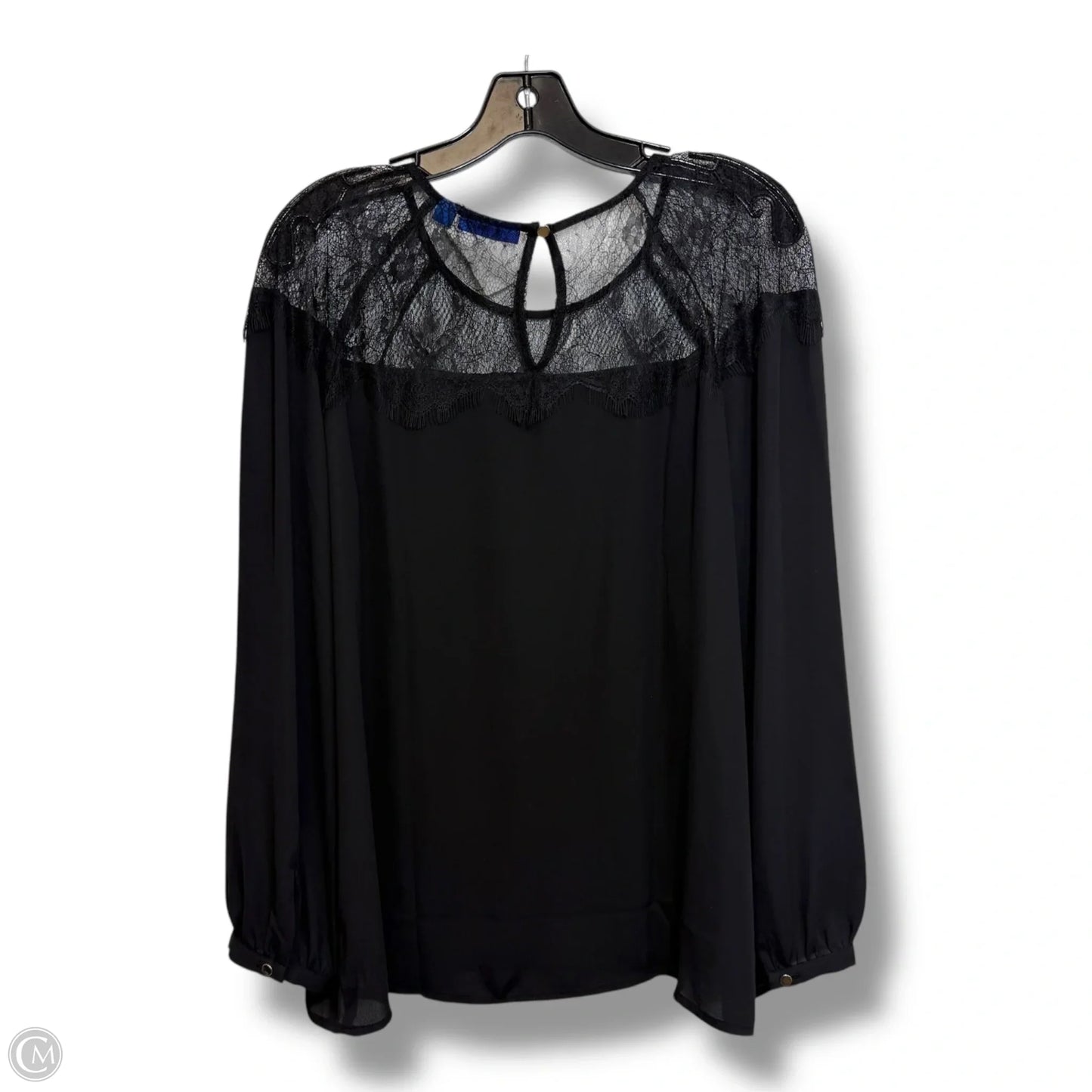 Top Long Sleeve By Apt 9 In Black, Size: L