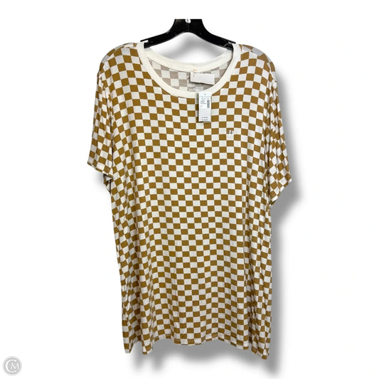 Top Short Sleeve Basic By Maurices In Checkered Pattern, Size: 2x