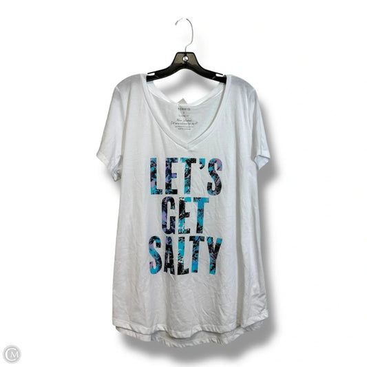 Top Short Sleeve Basic By Torrid In White, Size: 2x