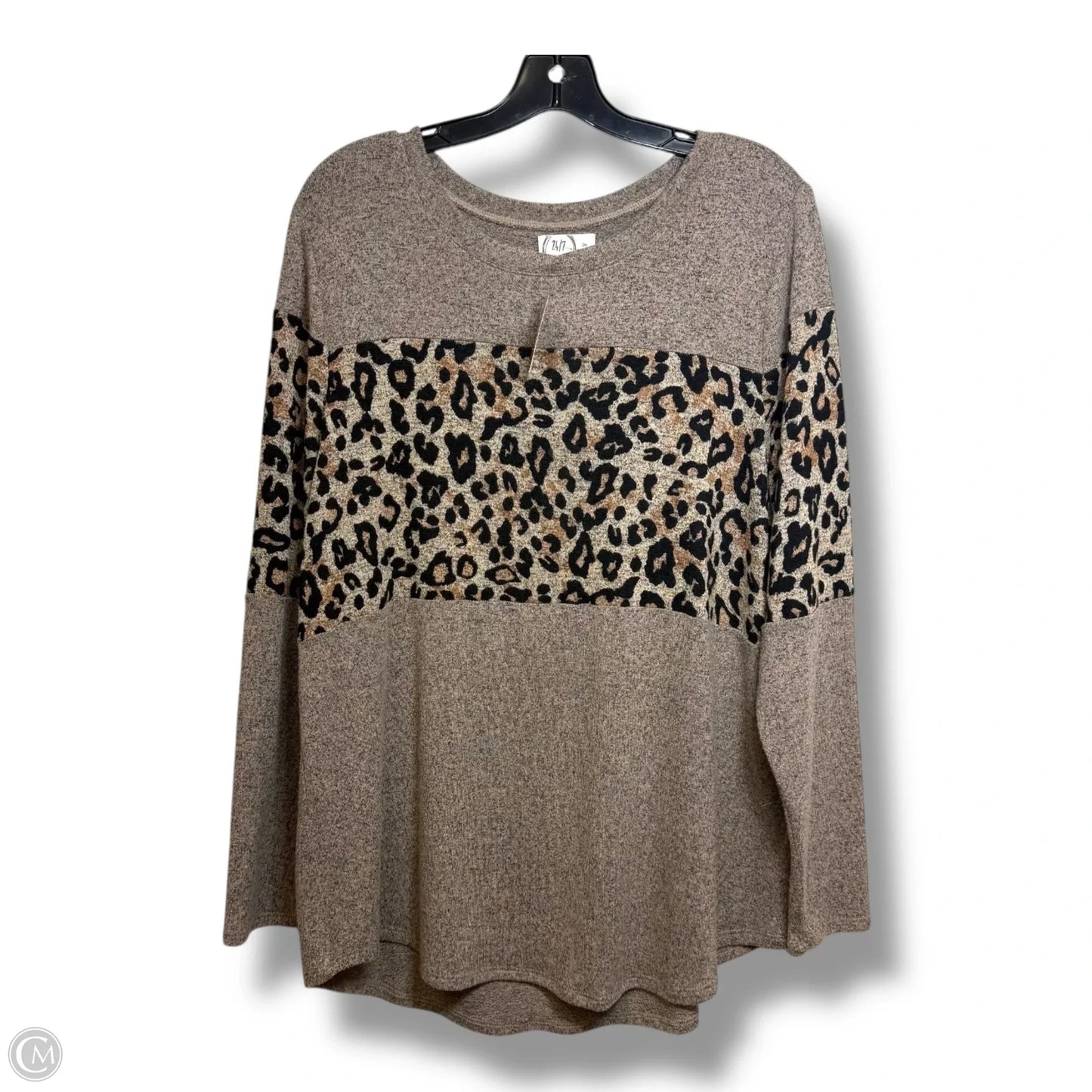 Top Long Sleeve By Maurices In Animal Print, Size: Xxl