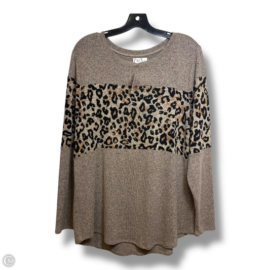 Top Long Sleeve By Maurices In Animal Print, Size: Xxl