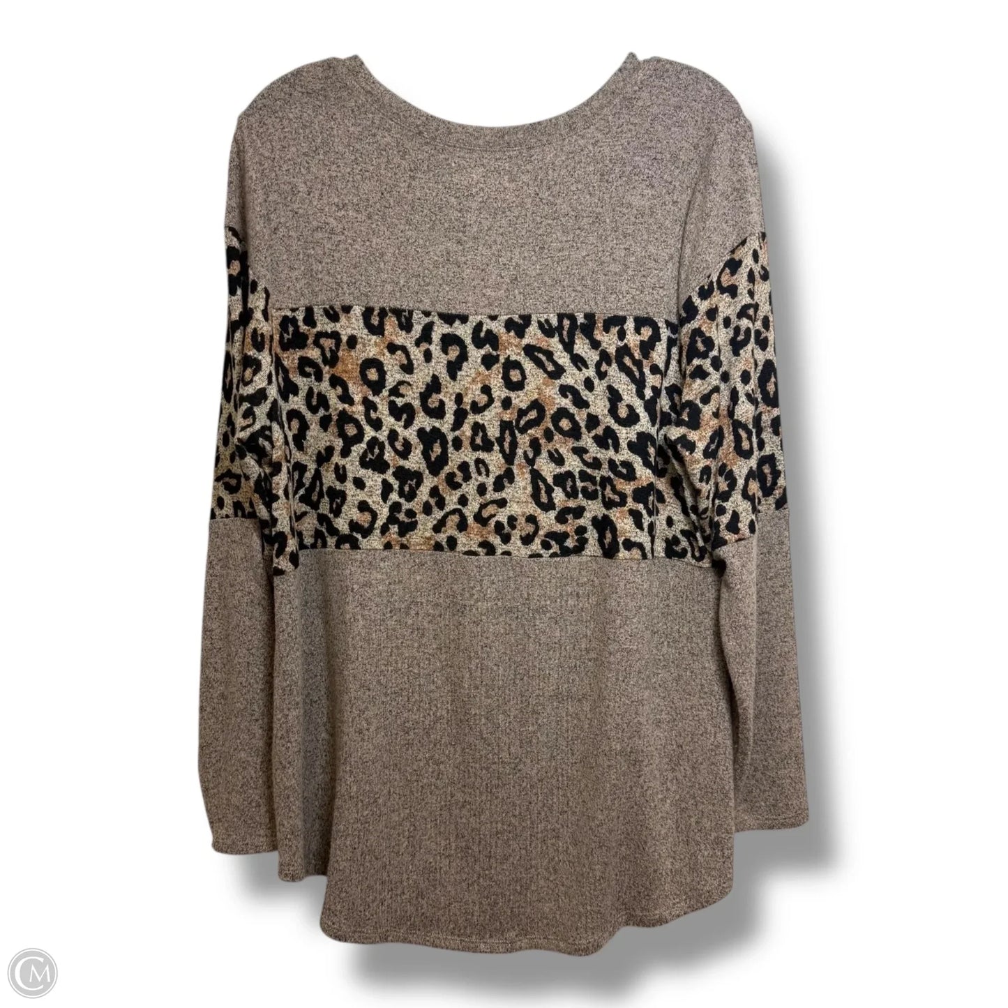 Top Long Sleeve By Maurices In Animal Print, Size: Xxl