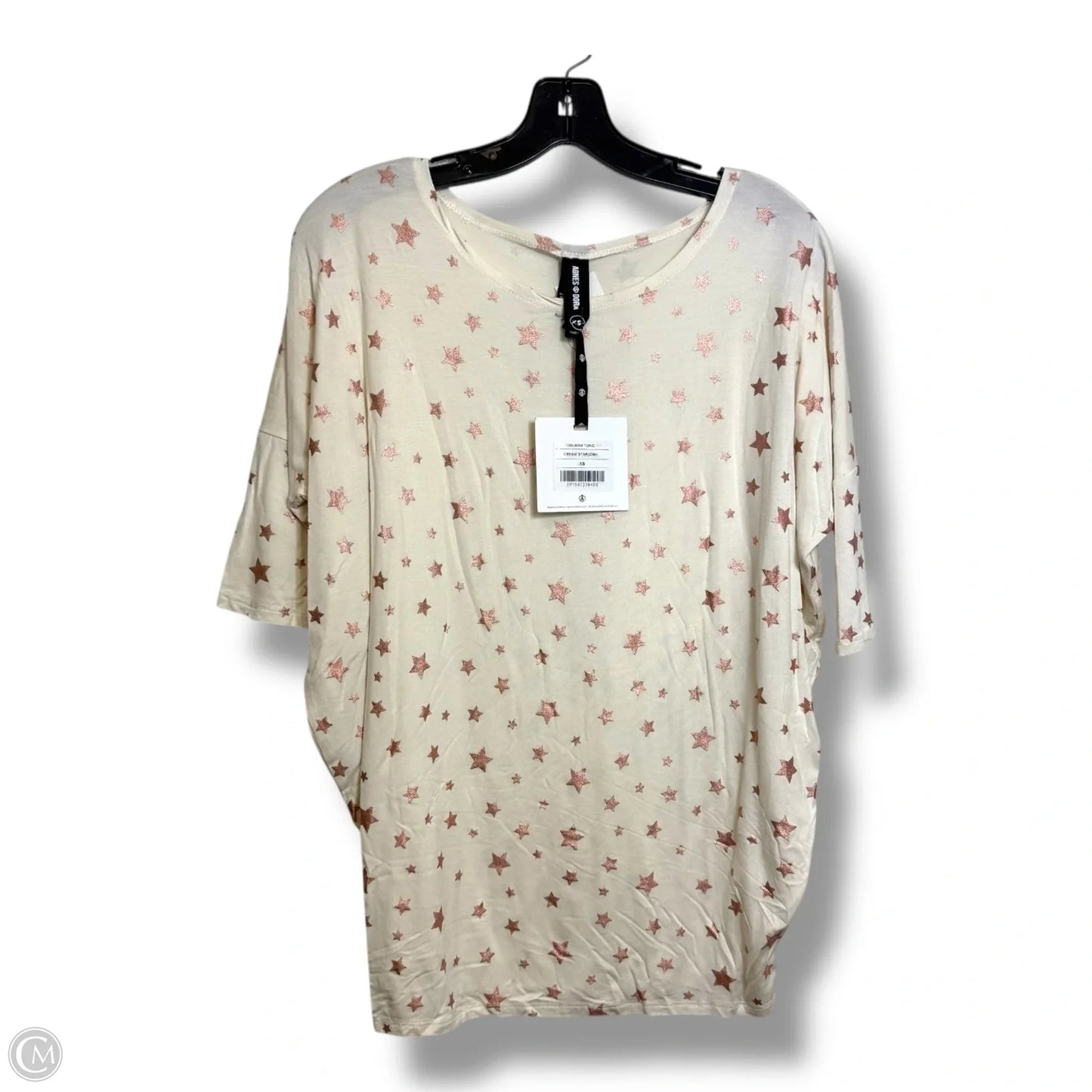 Top Short Sleeve Basic By Agnes & Dora In Ivory, Size: Xs