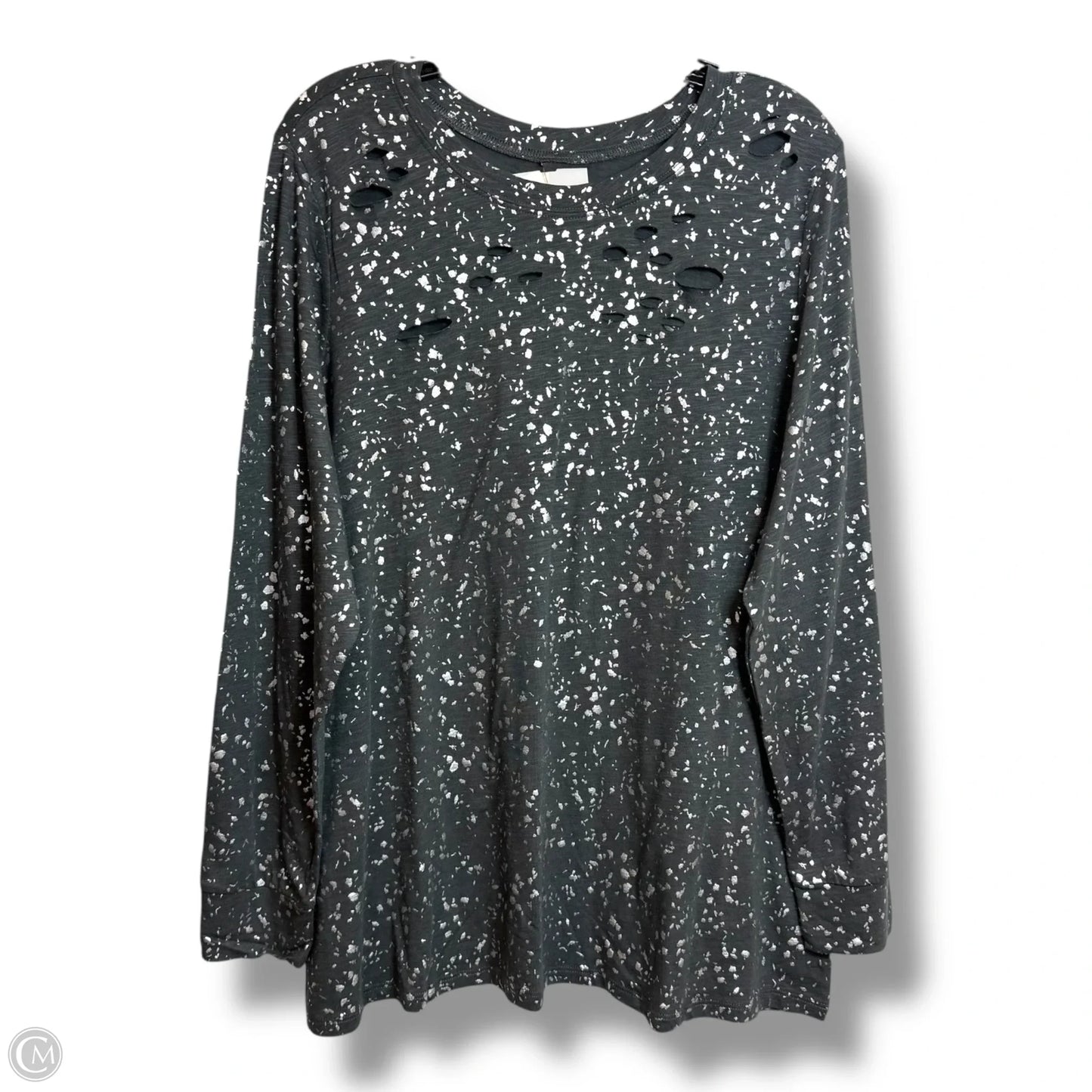 Top Long Sleeve Basic By Torrid In Grey, Size: 2x