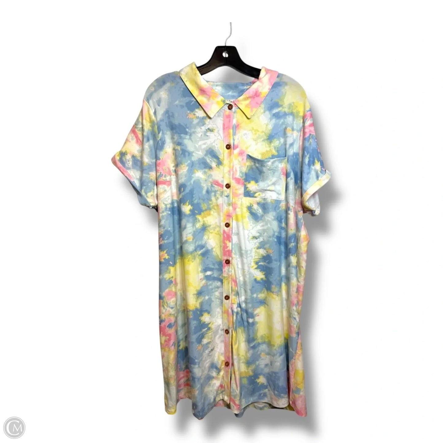 Dress Casual Short By Clothes Mentor In Tie Dye Print, Size: 2x