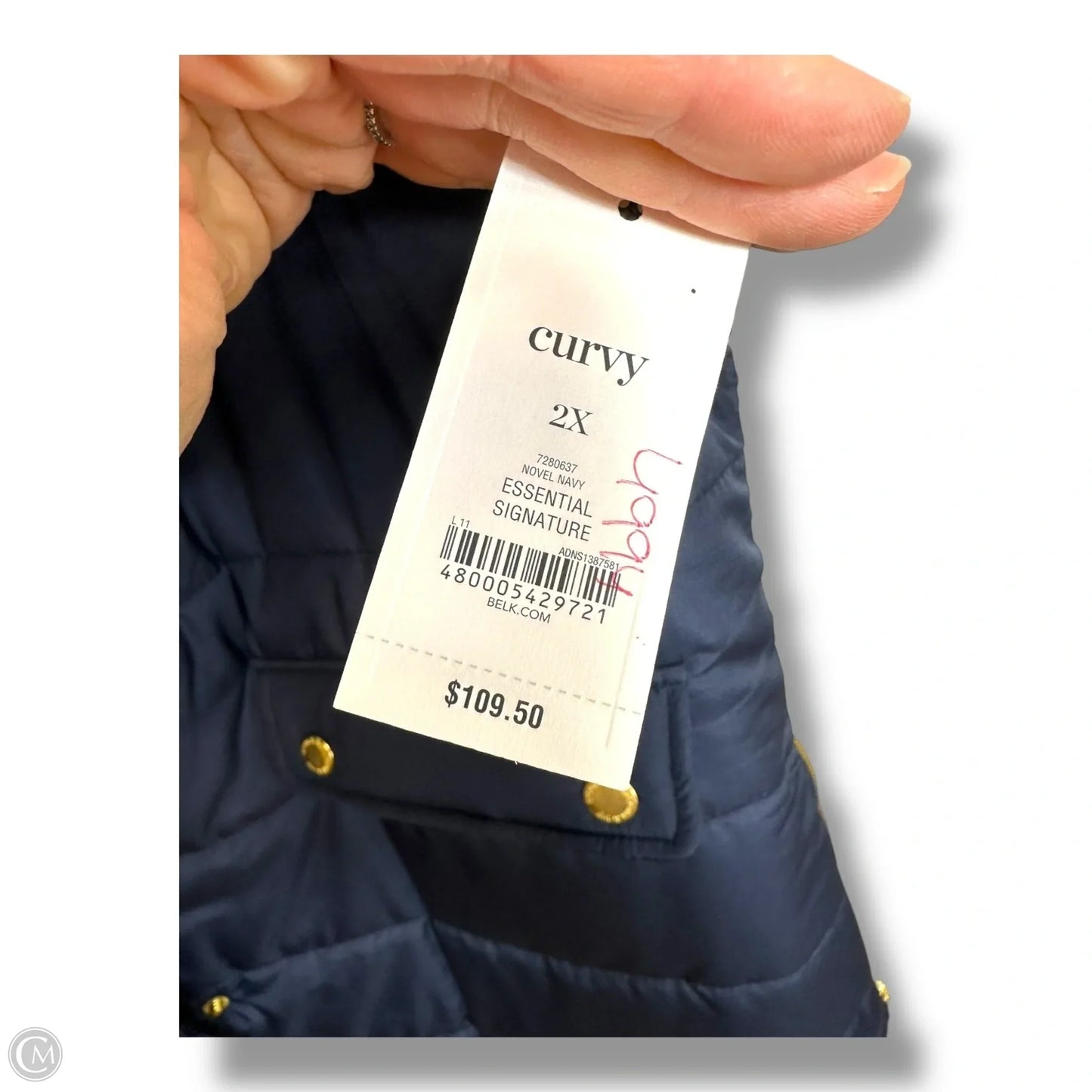 Vest Puffer & Quilted By Crown And Ivy In Navy, Size: 2x