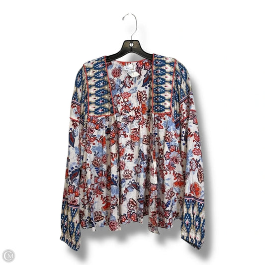 Top Long Sleeve By Evereve In Multi-colored, Size: Xs