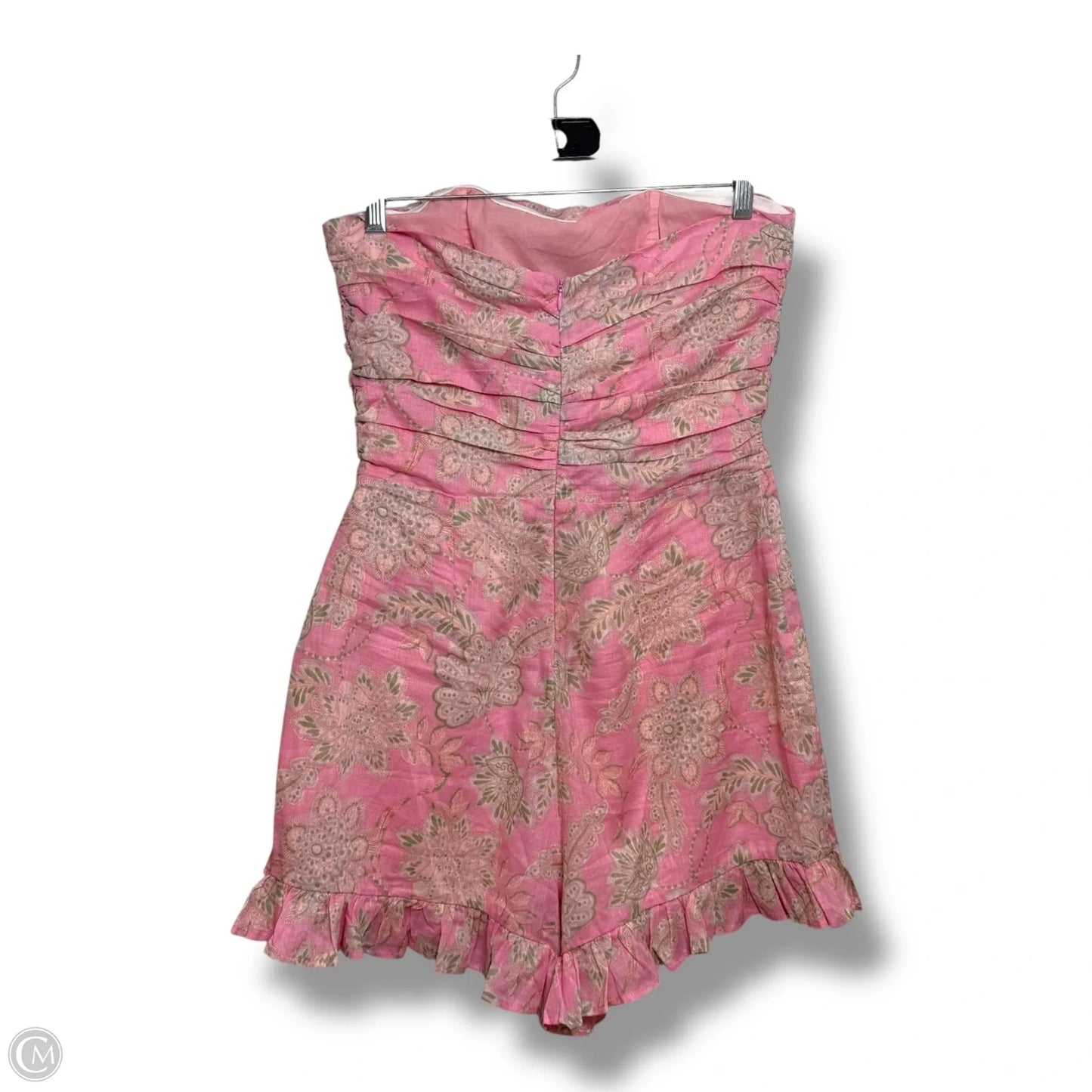 Ruffled Romper By Clothes Mentor In Pink, Size: M