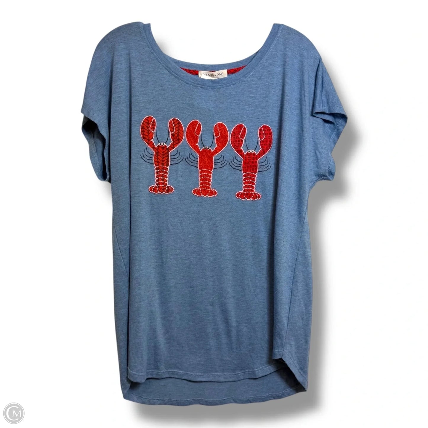 Lobsters Top Short Sleeve By Clothes Mentor In Blue, Size: L