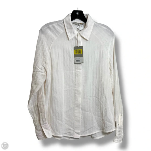 Blouse Long Sleeve By Everlane In White, Size: Xs