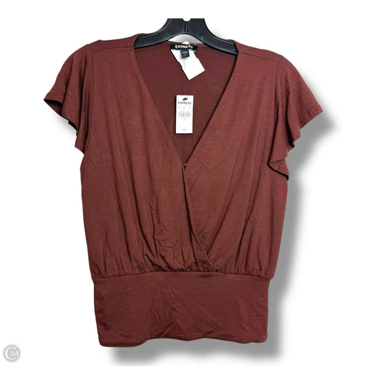 Top Short Sleeve Basic By Express In Brown, Size: S