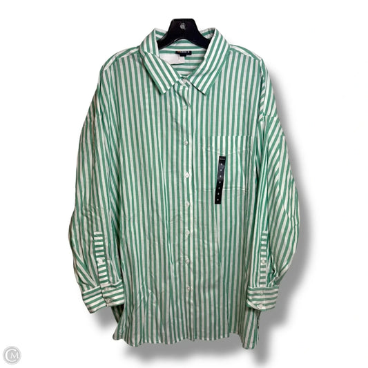 Blouse Long Sleeve By Torrid In Striped Pattern, Size: L