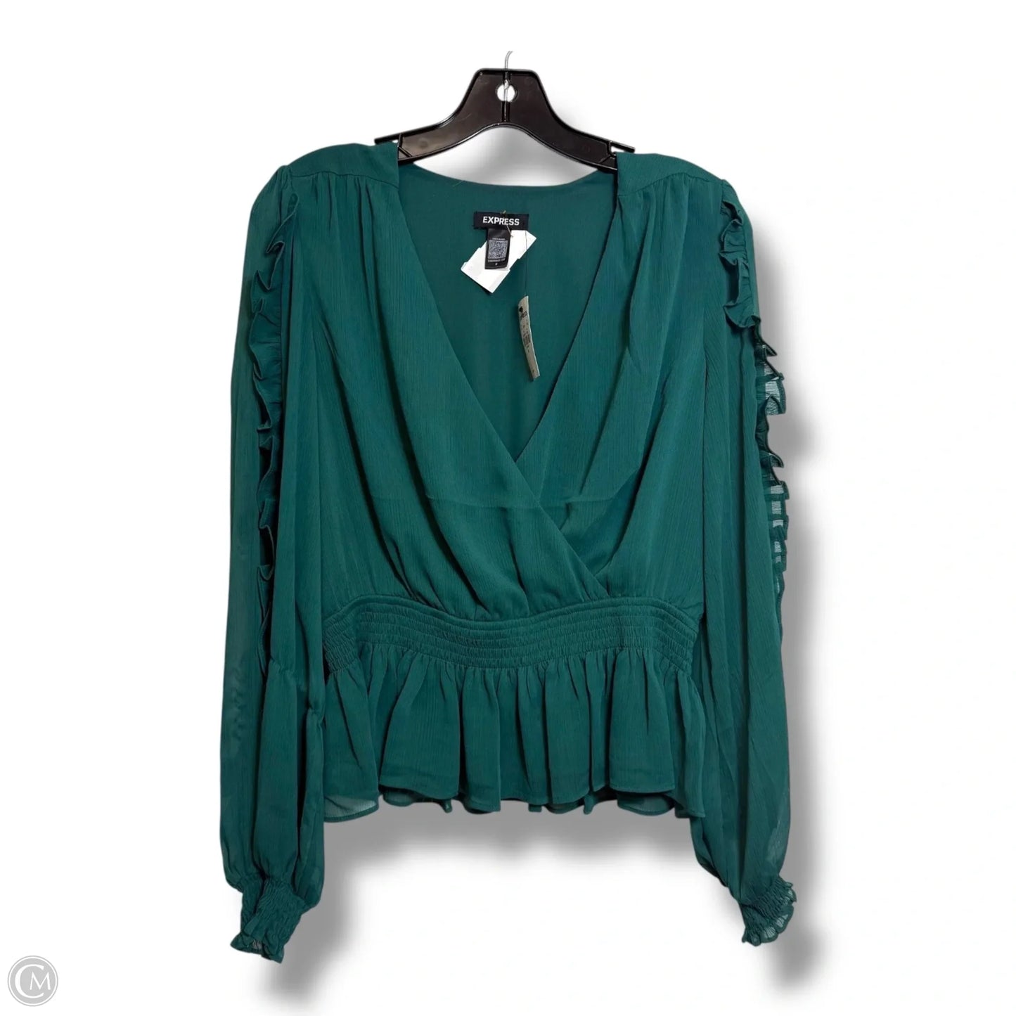 Top Long Sleeve By Express In Green, Size: M