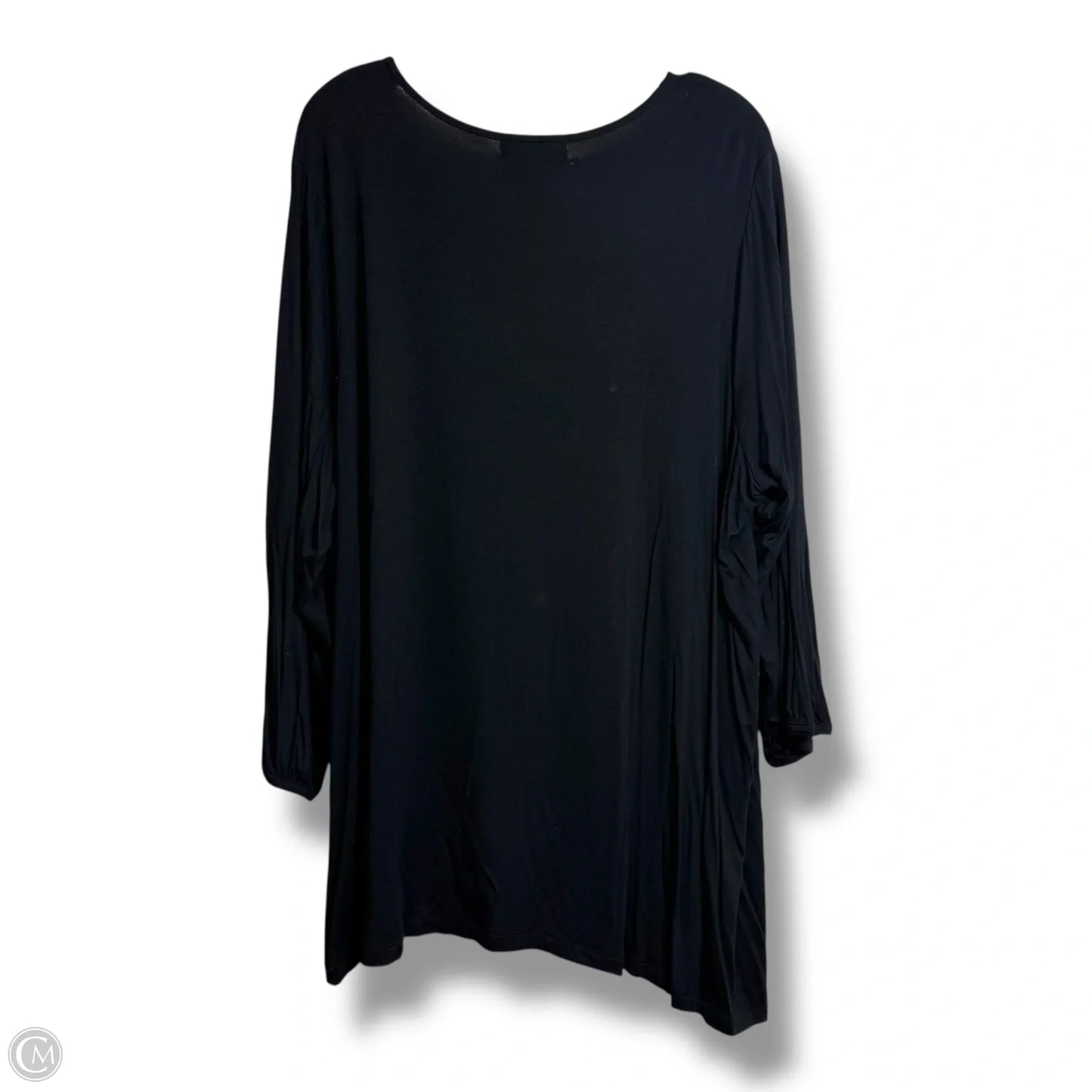 Top 3/4 Sleeve By Design History In Black, Size: 3x