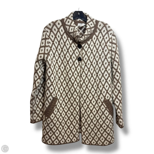 Wool Cardigan By ORIANA In Tan, Size: Xl
