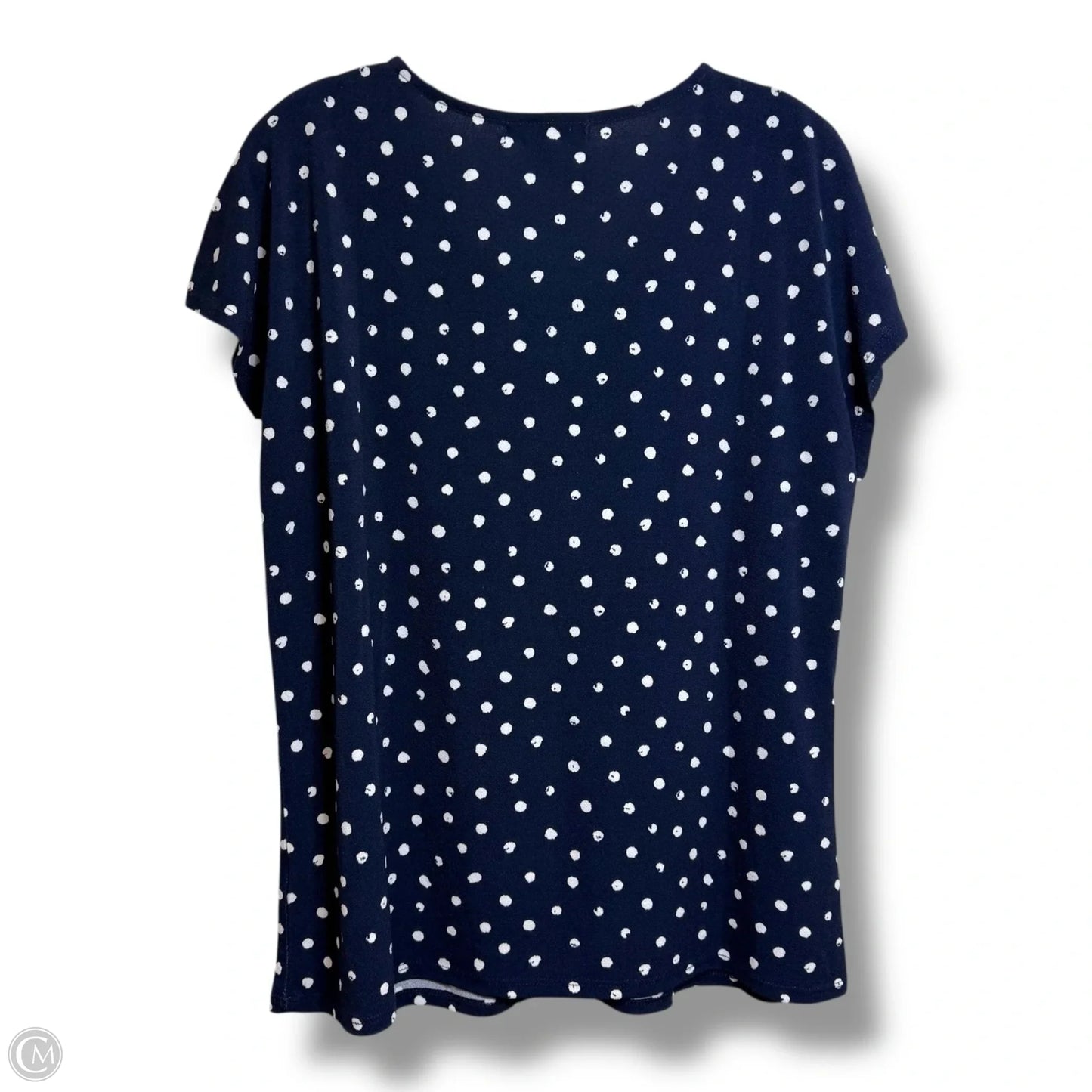 Top Short Sleeve By Adrienne Vittadini In Polkadot Pattern, Size: L
