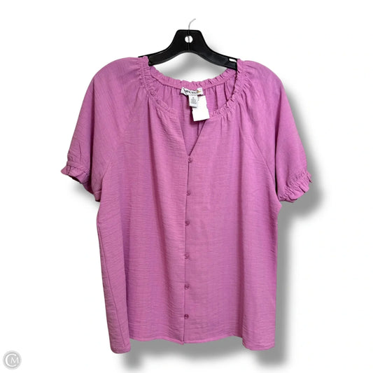 Top Short Sleeve By Nine West Apparel In Pink, Size: M