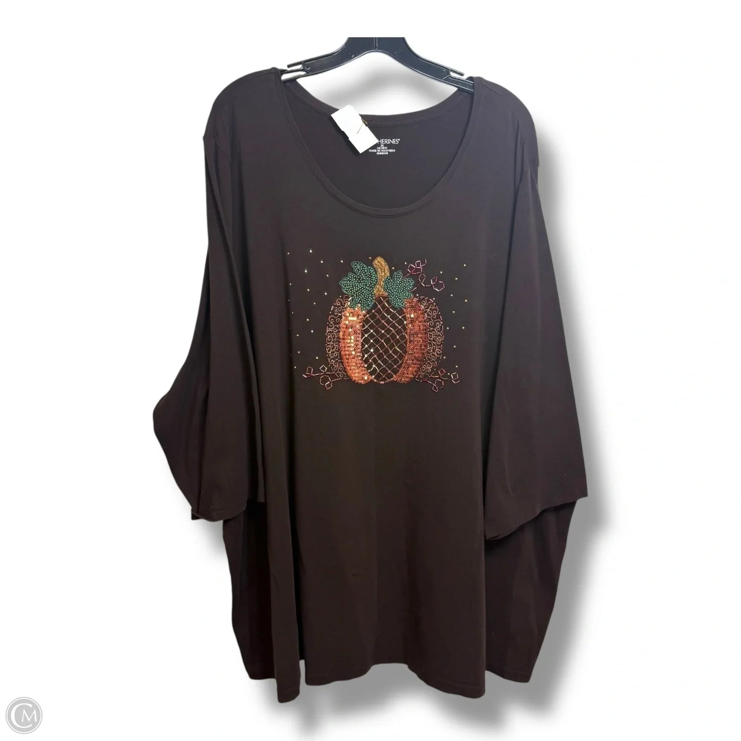 Top 3/4 Sleeve By Catherines In Brown, Size: 3x