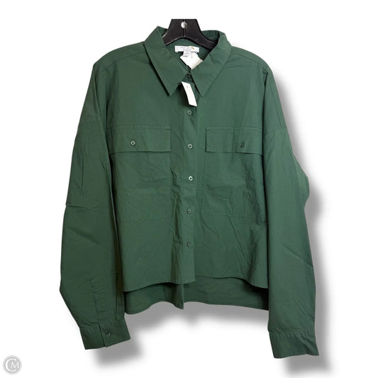 Blouse Long Sleeve By Ann Taylor In Green, Size: M