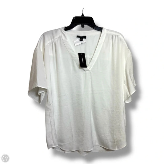 Top Short Sleeve By Alfani In White, Size: L