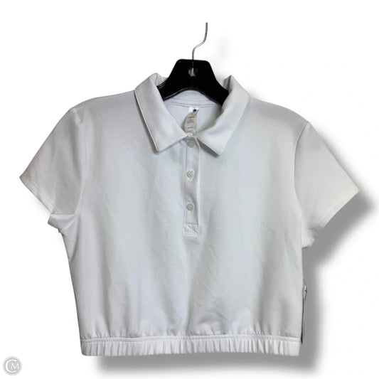 Athletic Top Short Sleeve By Yogalicious In White, Size: S