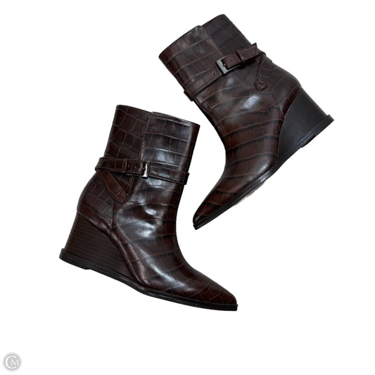Boots Ankle Heels By Franco Sarto In Brown, Size: 6
