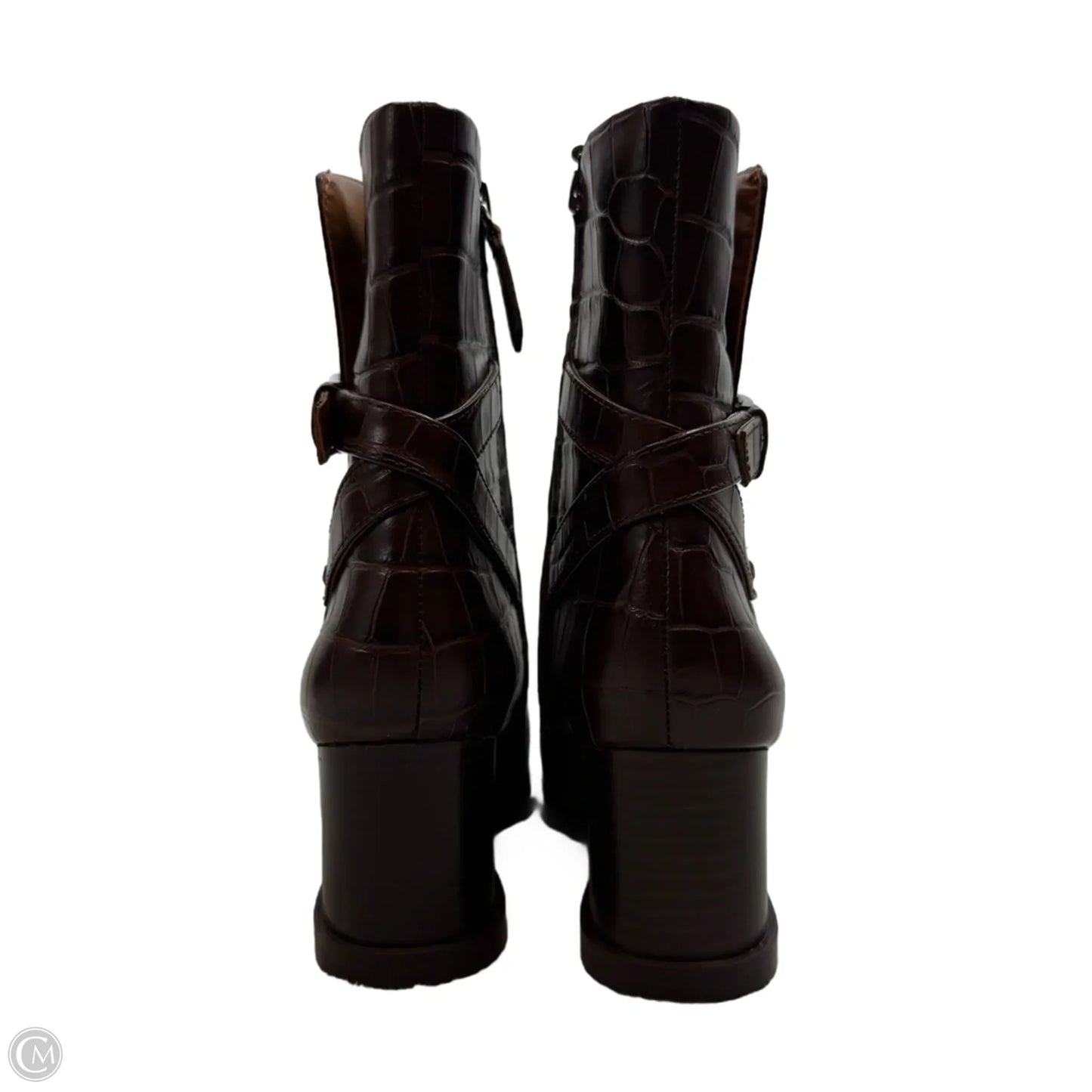 Boots Ankle Heels By Franco Sarto In Brown, Size: 6