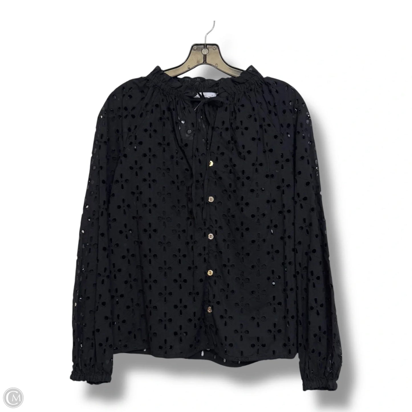 Top Long Sleeve By Nine West Apparel In Black, Size: S