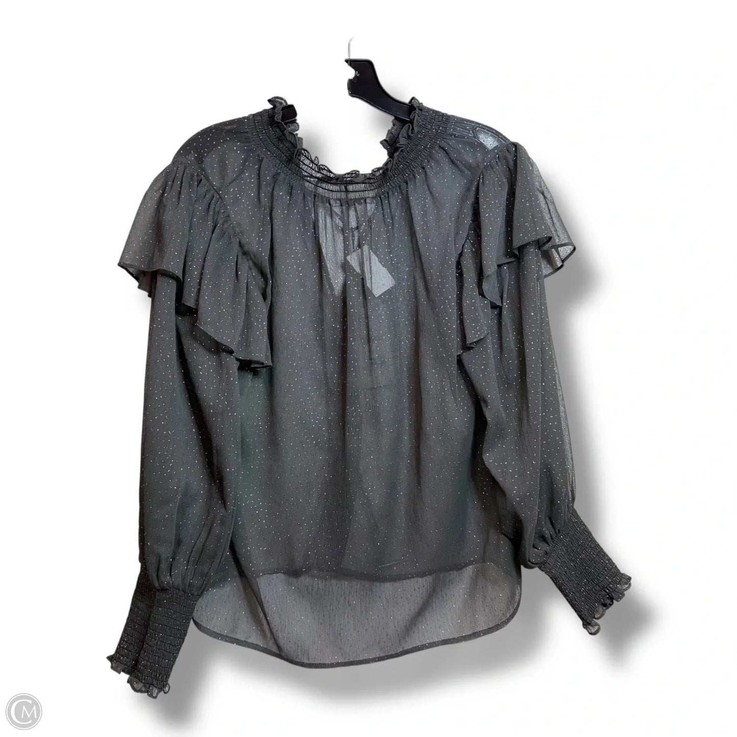 Top Long Sleeve By Zara In Grey, Size: L