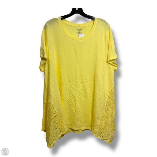 Top Short Sleeve Basic By Lane Bryant In Yellow, Size: 1x