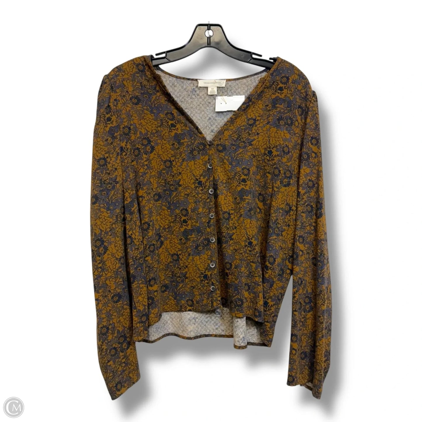 Top Long Sleeve By Treasure And Bond In Brown, Size: Xs