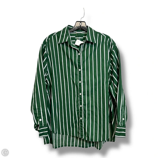 Blouse Long Sleeve By Aerie In Striped Pattern, Size: Xxs