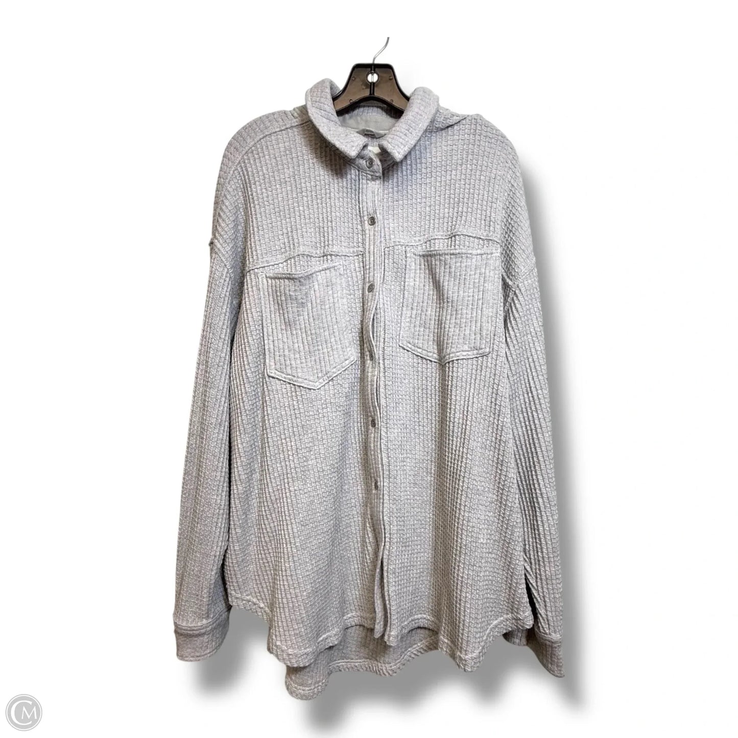 Top Long Sleeve By Aerie In Grey, Size: L