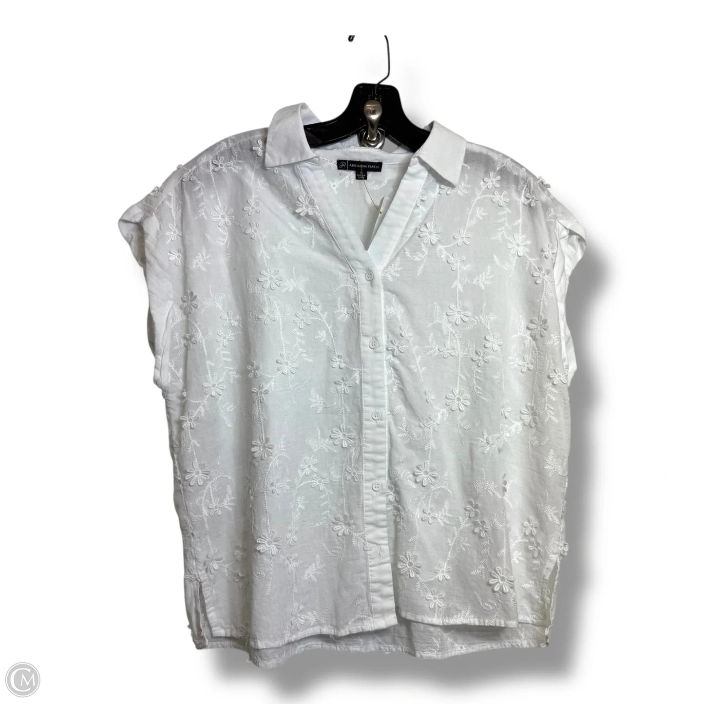 Top Sleeveless By Adrianna Papell In White, Size: M