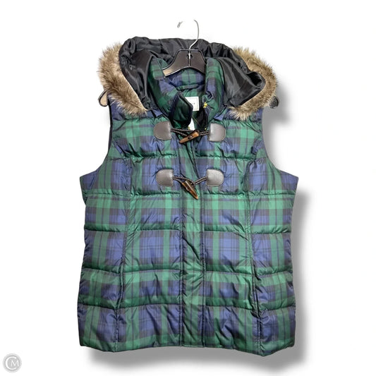 Vest Puffer & Quilted By Charter Club In Plaid Pattern, Size: M