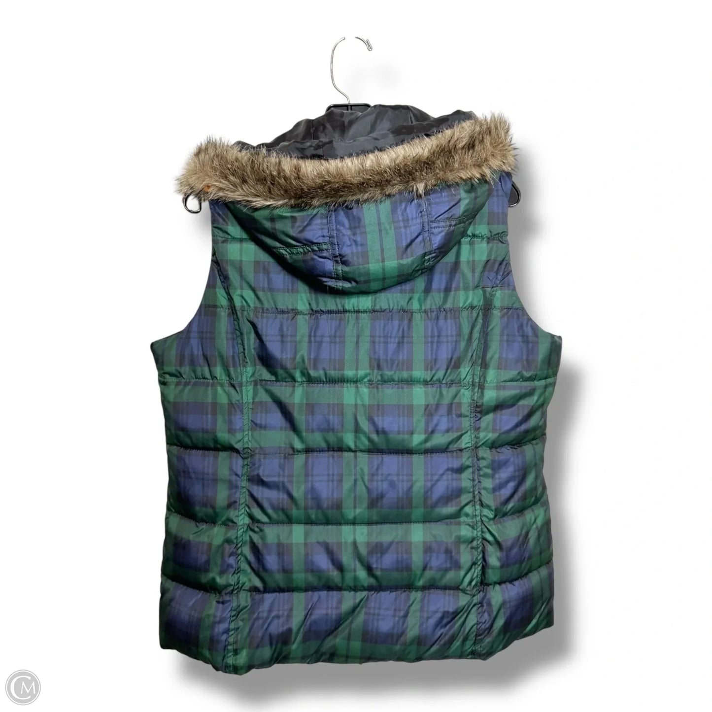 Vest Puffer & Quilted By Charter Club In Plaid Pattern, Size: M