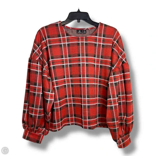 Top Long Sleeve By Versona In Plaid Pattern, Size: M