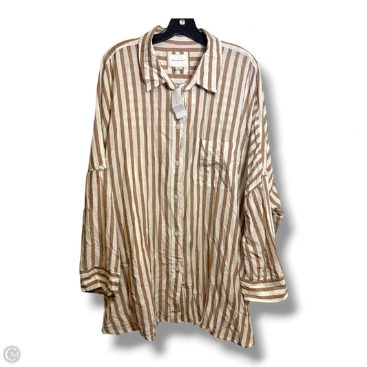 Top Long Sleeve By American Eagle In Striped Pattern, Size: L