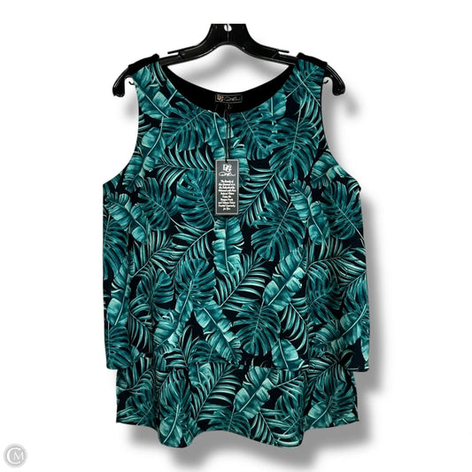 Top Sleeveless By Diane Gilman In Green, Size: L