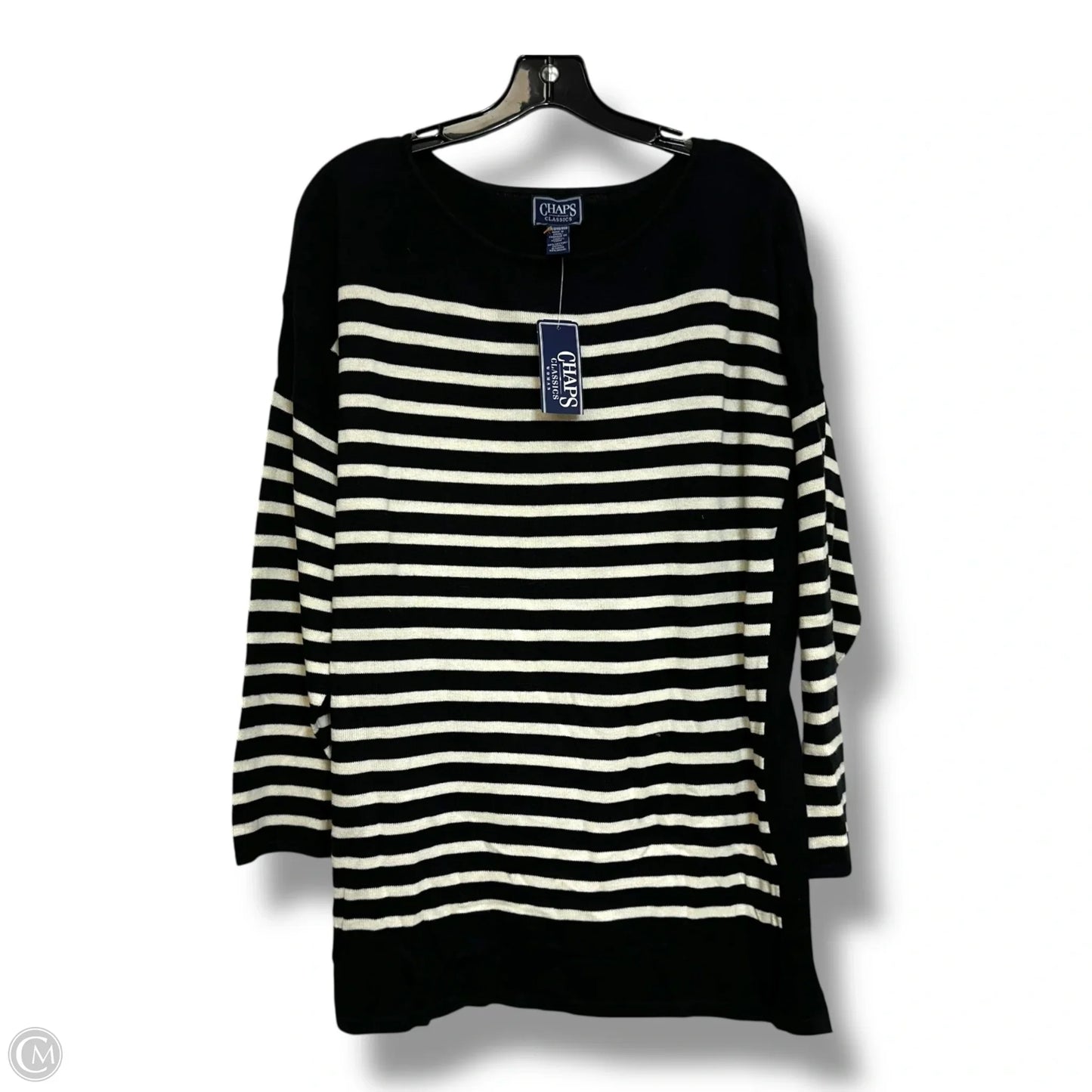 Top Long Sleeve By Chaps In Striped Pattern, Size: 2x