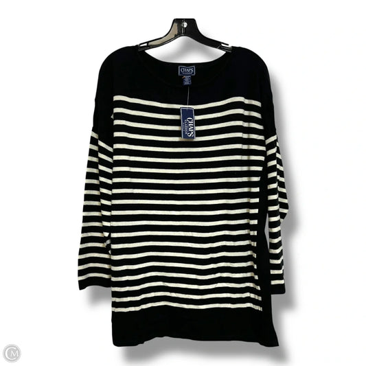 Top Long Sleeve By Chaps In Striped Pattern, Size: 2x