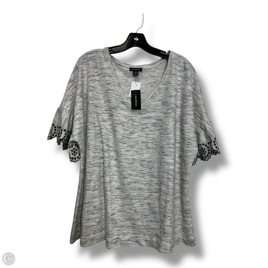 Top Short Sleeve By Lane Bryant In Grey, Size: 1x