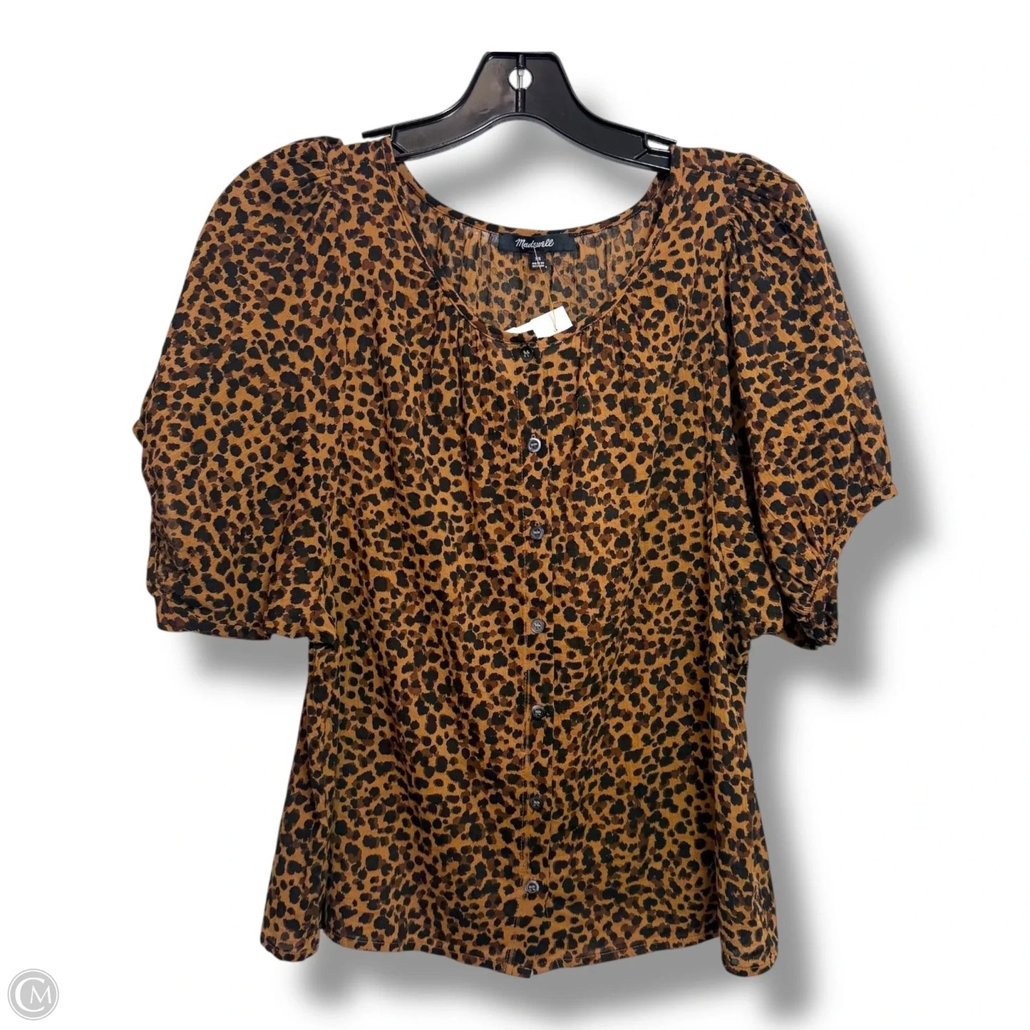 Top Short Sleeve By Madewell In Animal Print, Size: Xs